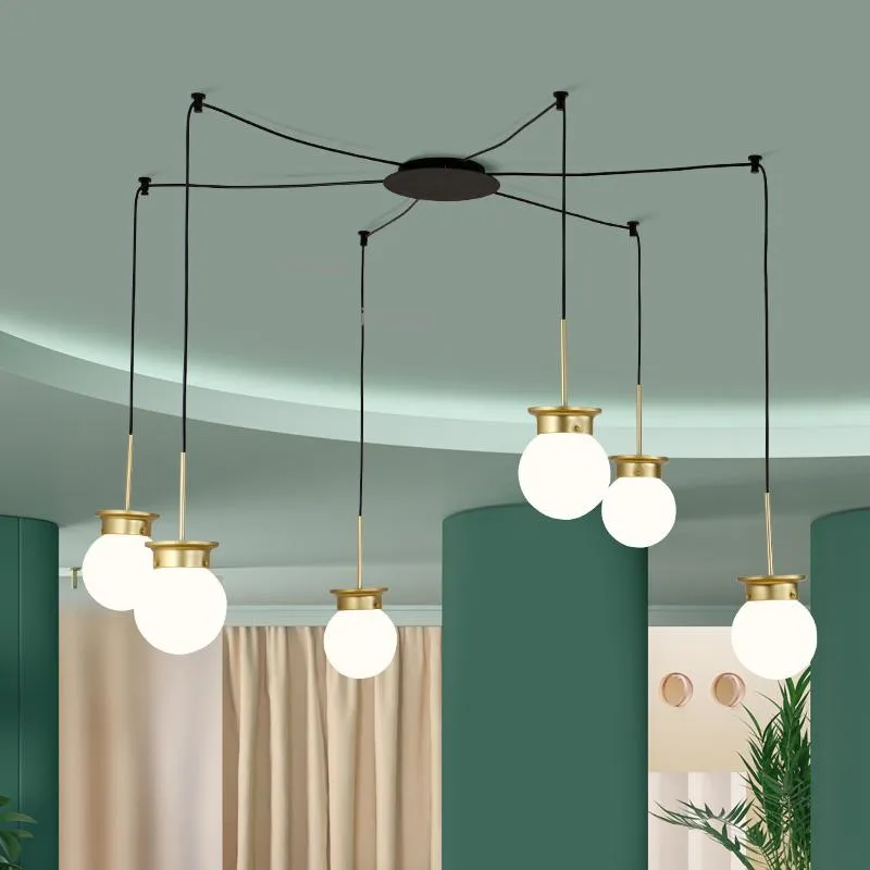 Hängslampor moderna kreativa glasbelysningar enkla nordiska glans hängande tak sovrum design upphängning ljus fixturer splank