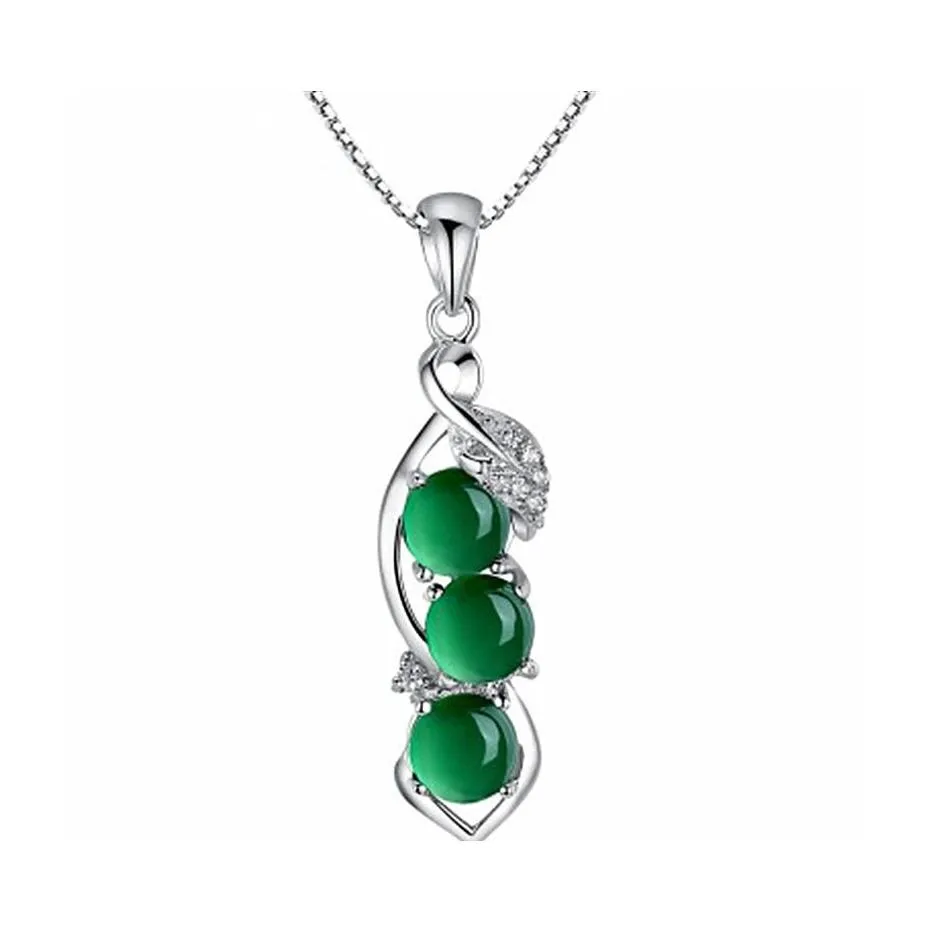 Pendentif Colliers Petit Pois Chrysoprase String Bean Plaqué Or Blanc Collier Onyx Rouge Carshop2006 Drop Livraison Bijoux Pendentifs Dheup