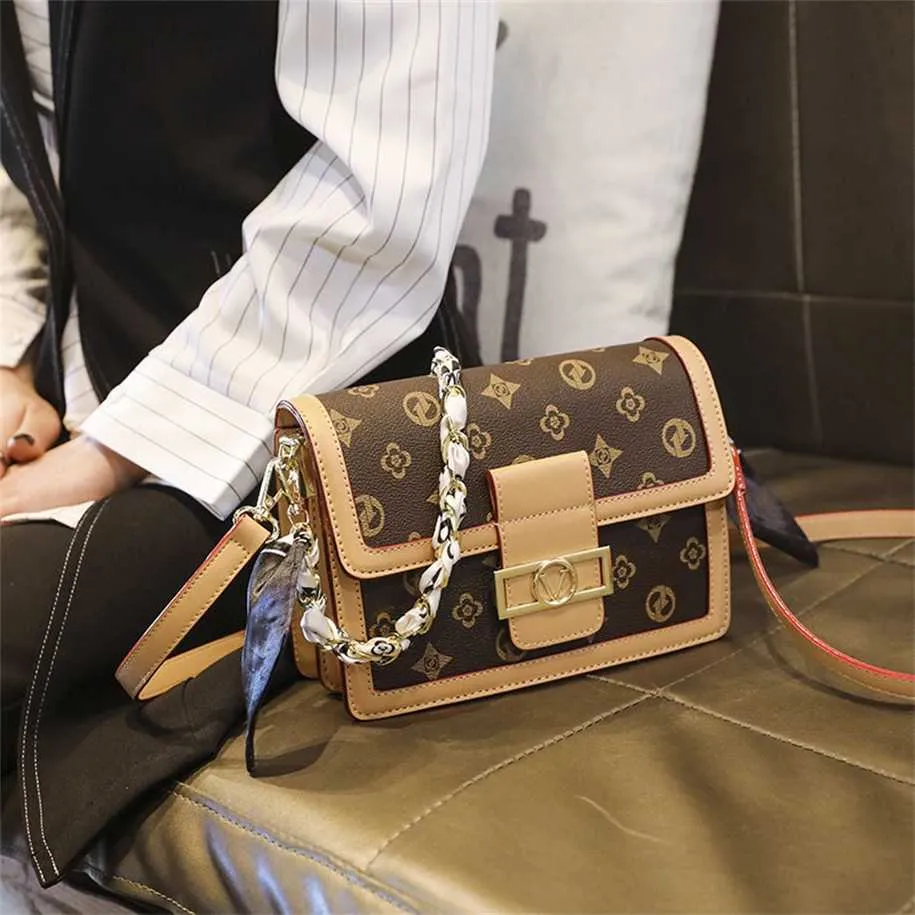 2023 Purses Clearance Outlet Online Sale Women's New Fashion Small Square Versatile Print One Shoulder Crossbody Bag