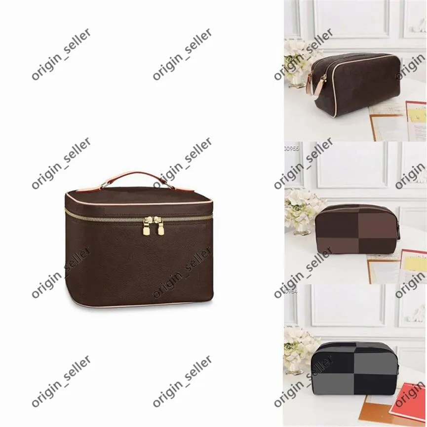 Mesdames Cosmeti sacs Femmes sac de maquillage multifonctionnel Couleur unie rétro cosmétique dames sacs à main de toilette Style classique femmes petit f292p