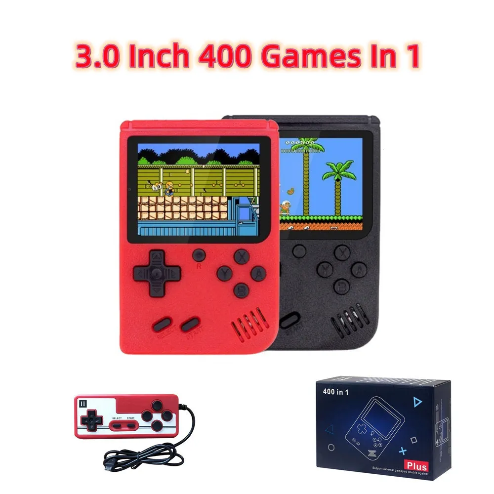 Joueurs de jeu portable Retro Classic Portable Mini Handheld Video Game Console 8 bits 3,0 pouces LCD Kids Color Game Player intégré 400 Jeux 230206