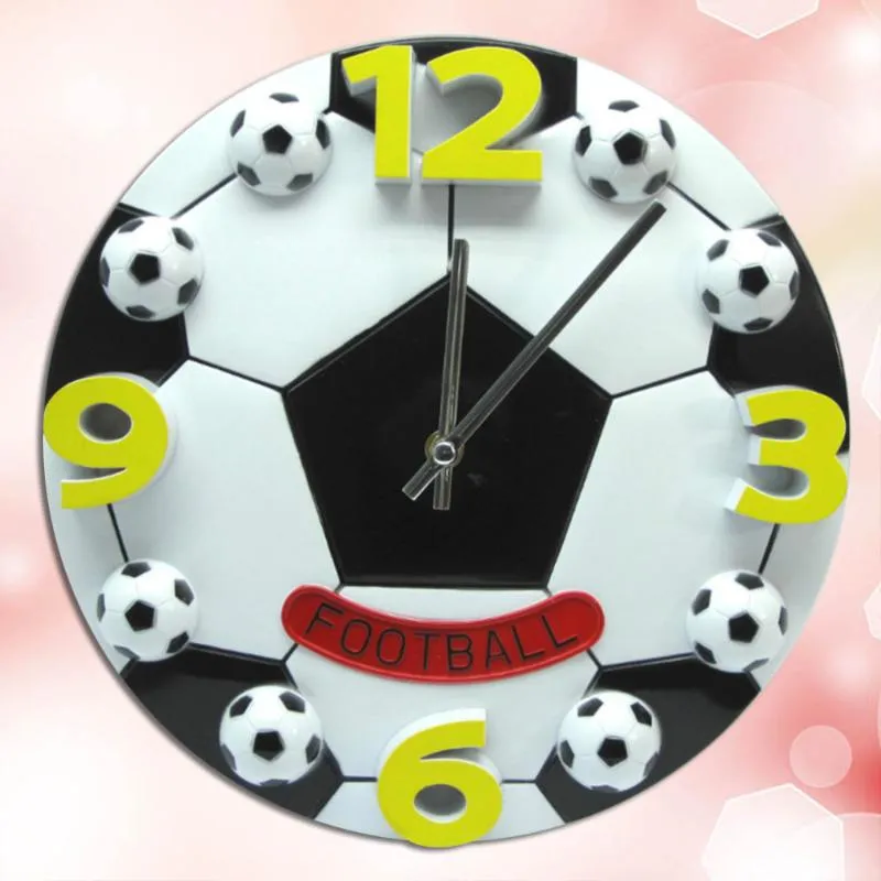 Wall Clocks Inch Creative Football Soccer Shaped Silent No-ticking Clock For Living Room Children Bedroom