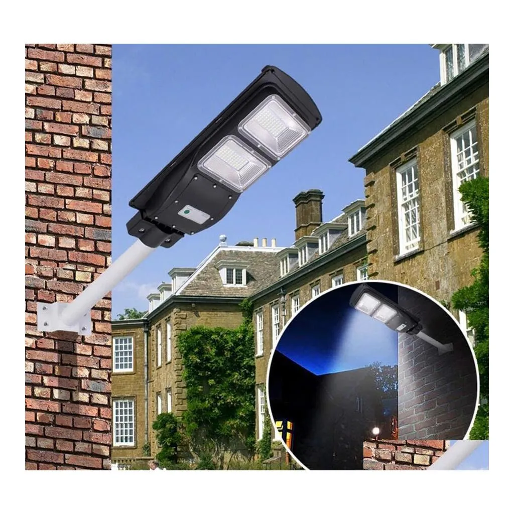 Luz solar de rua tudo em um LED 30W/60W/90W LUZES PIR PIR MOTION SENSOR LAMPING COM CONTROLE DE REMOTO PARA PLAZA GARDEN GRAVE DISTRILHO DHK1N