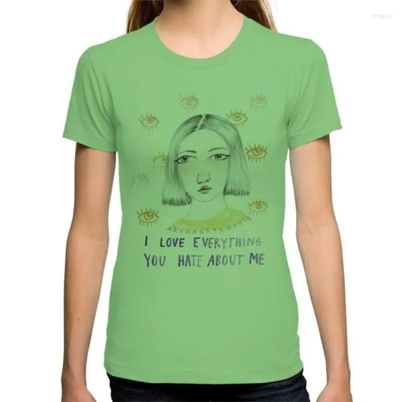 Camisetas para hombre I Love Everything You Hate Out Me Camiseta ajustada Moda para hombre Camiseta para mujer Lette Imprimir Algodón Casual Short Sve Le Ropa