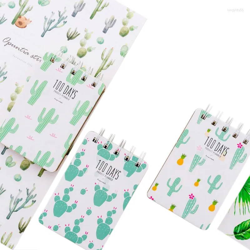 1 st/mycket japansk liten ny stil anteckningsbok kaktus mönster spol bindande anteckningsblock kontorsskola leveranser
