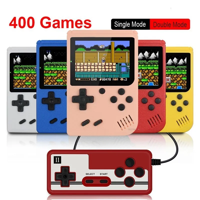 Портативные игровые игроки 400 в 1Video Game Console Retro Portable Mini Handheld Game 3,0-дюймовая цветная ЖК-ЖК-игра детская игра встроенные игры 400 игр 230206