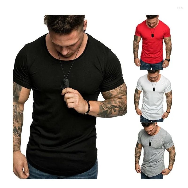 T-shirts masculins fashion d'été gymnas muscle t-shirt