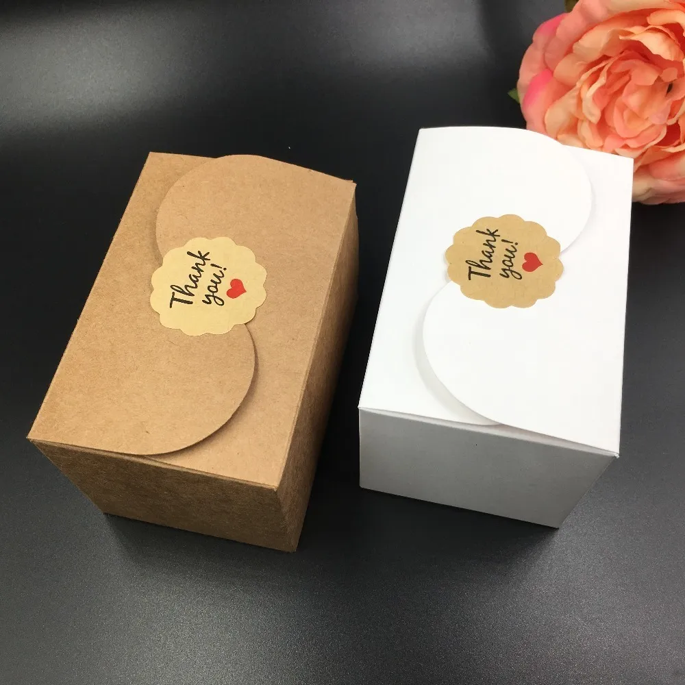 Gift Wrap 30pcslot Natural Kraft Paper Cake Box Party Packing CookieCandyNuts DIY High Quality 90x60x60MM 230206