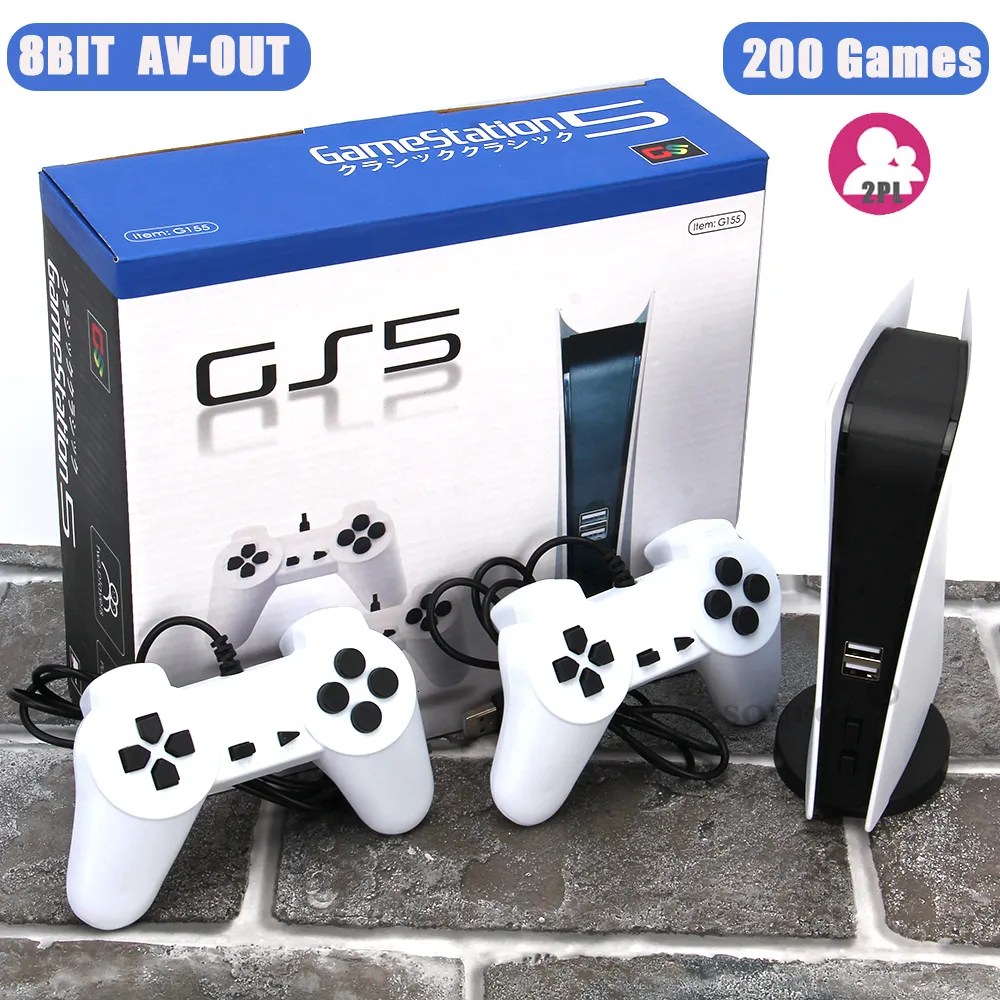 Portable Game Players Station 5 Video Console med 200 Classic S 8 Bit GS5 TV Consola Retro USB Wired Handheld Player AV Output 230206