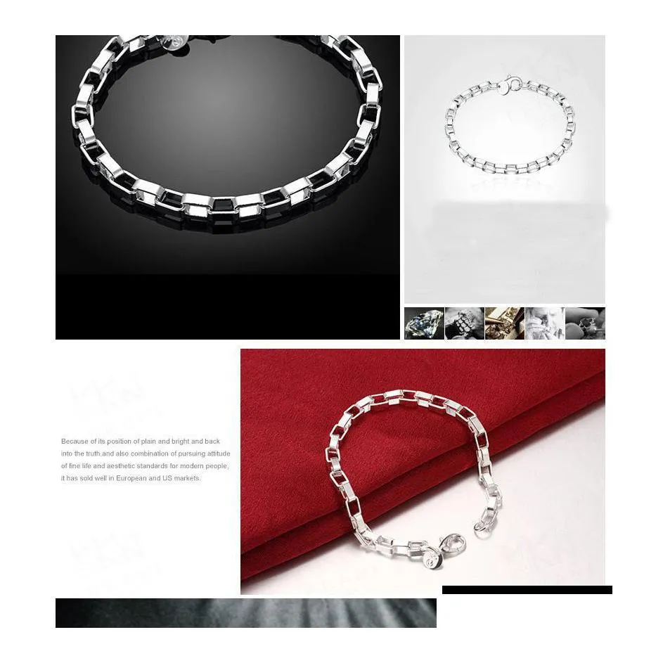 Charm Armband L￥ngt rutiga Fashion Jewelry Christmas Gifts 925 Sterling Sier Armele Yzedibleshop Drop Delivery Dh6ay