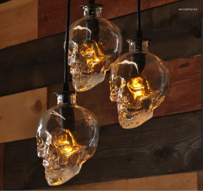 Lâmpadas pendentes LOFT Vintage Bar and Restaurant Chandelier Skeleton Glass Garrafa de vidro personalizado Coffee