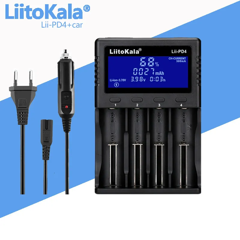 휴대폰 충전기 Liitokala lii-pd4 llii-pd2 lii-s8 lii-500 lii-500s lii-600 LCD 3.7V 1.2V 18650 26650 16340 14500 10440 18500 배터리 충전기 230206