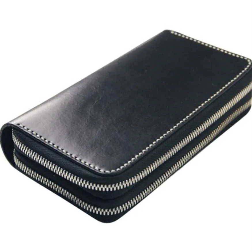 Держатель кредитных карт модельер высококачественный классический кожаный кошелек с двойной молнией Складываемые ноты и квитанции Bag Suklet2273
