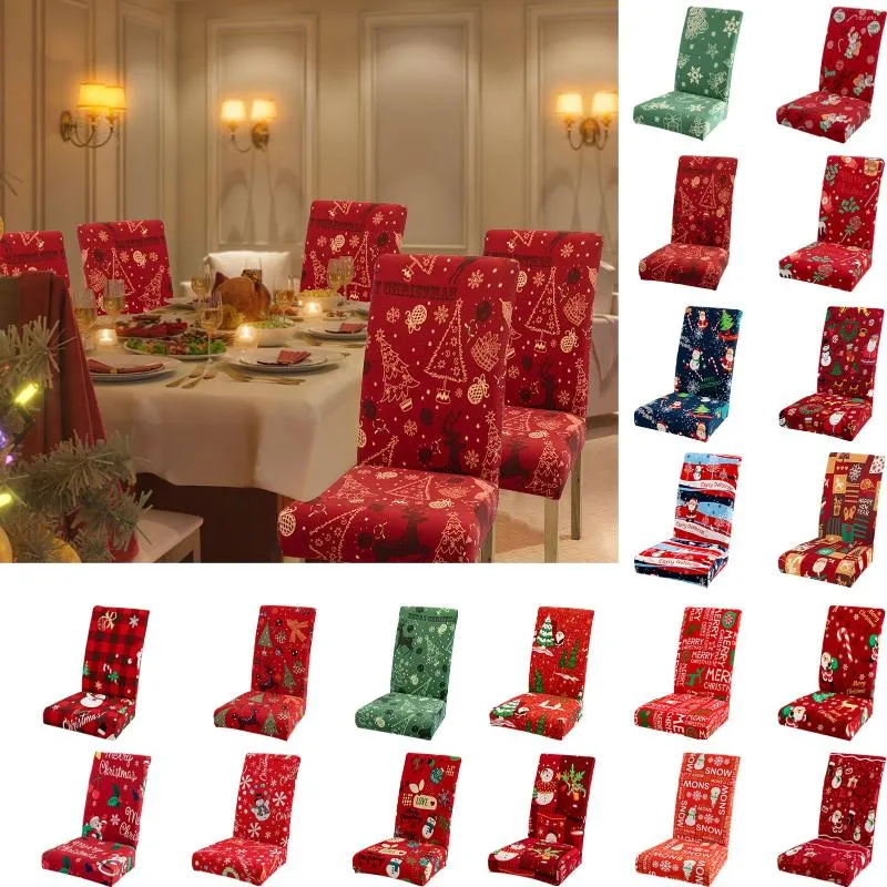 Chair Covers Christmas Decoration Spandex Dining Room Protector Slipcovers For Party Soft Stool Cover Decors