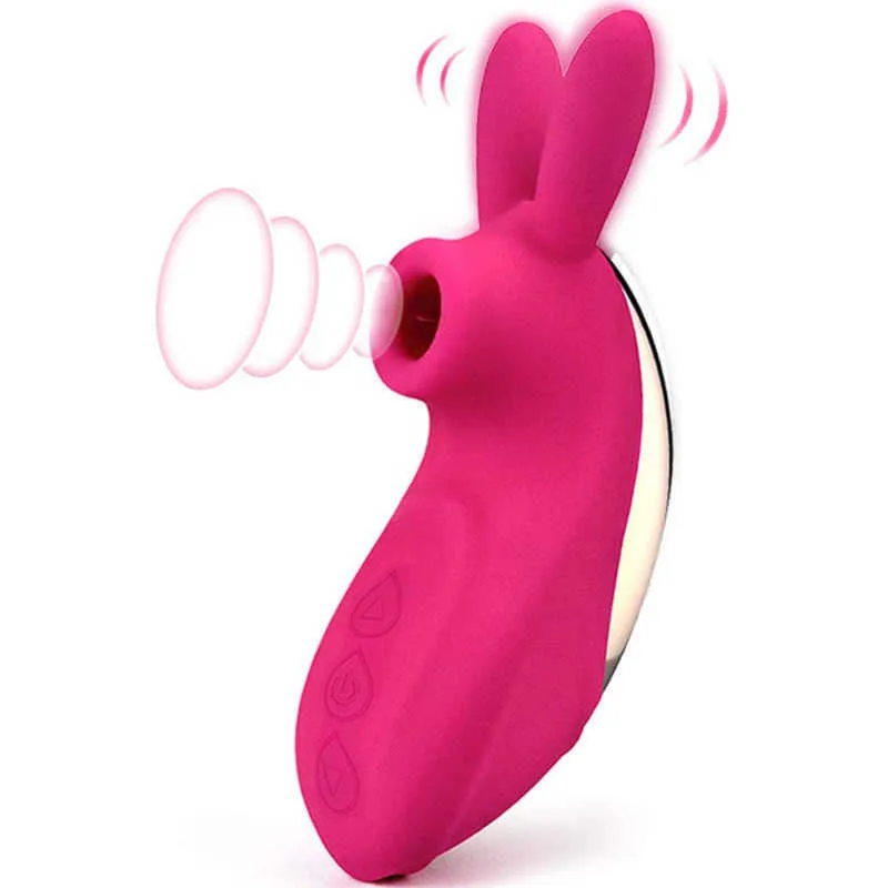 NXY G-spot Clitoral Sucking Silicone Vagina Mini Sucker Waterproof Licking Tongue Vibrators Toy With 10 Modes For Women Couple 2104