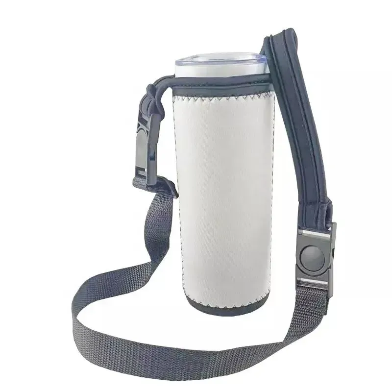 Sublimation white Blank 20oz Skinny Tumbler Tote Diving cloth Neoprene bottle Sleeves with Adjustable Strap Drinkware Handle Water cups Carrier Sleeve Covers