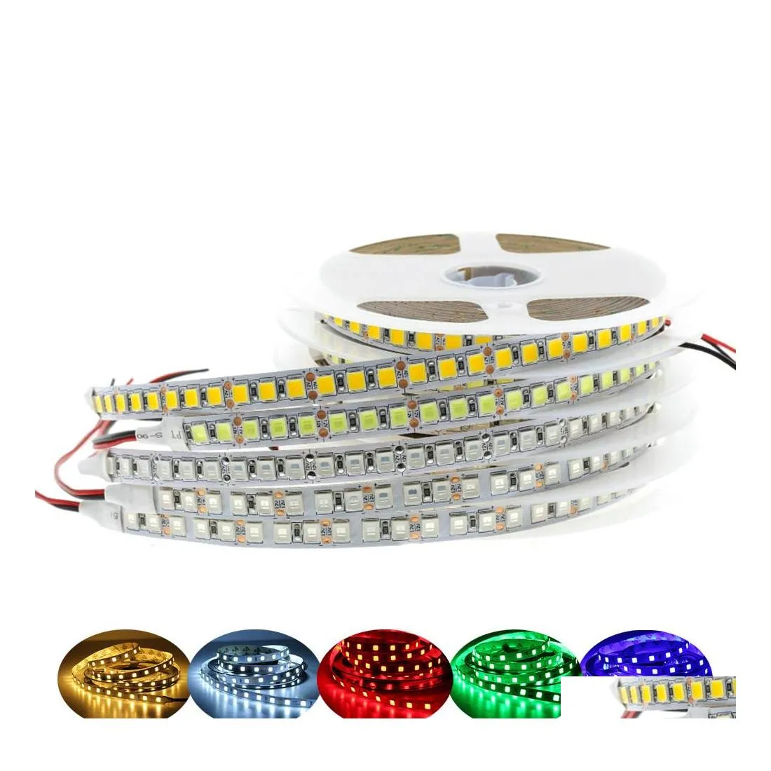 LED -remsor DC12V strip Light 5054 Vattent￤t flexibelt band 60LEDS/M 120LEDS/M BLIGARE THIER 5050 3528 12V RGB DIODE TAPE 5M/LOT DR DHEYA