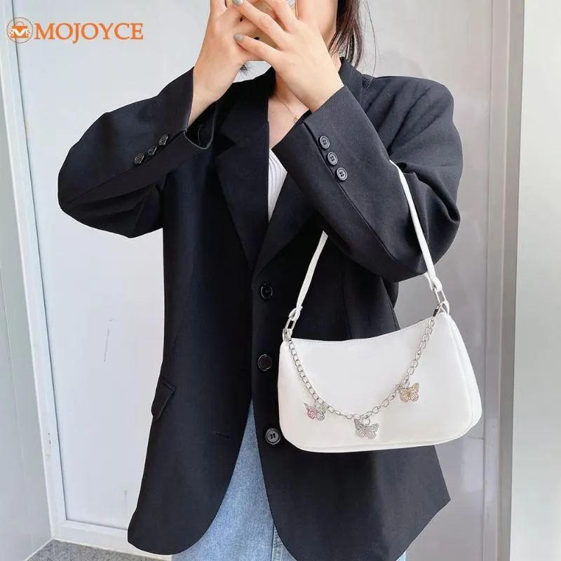 Evening Bags 2023 Texture Women's Leather Handbag Butterfly Chain Designer Bag Shoulder Underarm Ladies Shopper Pure Color Small Purse