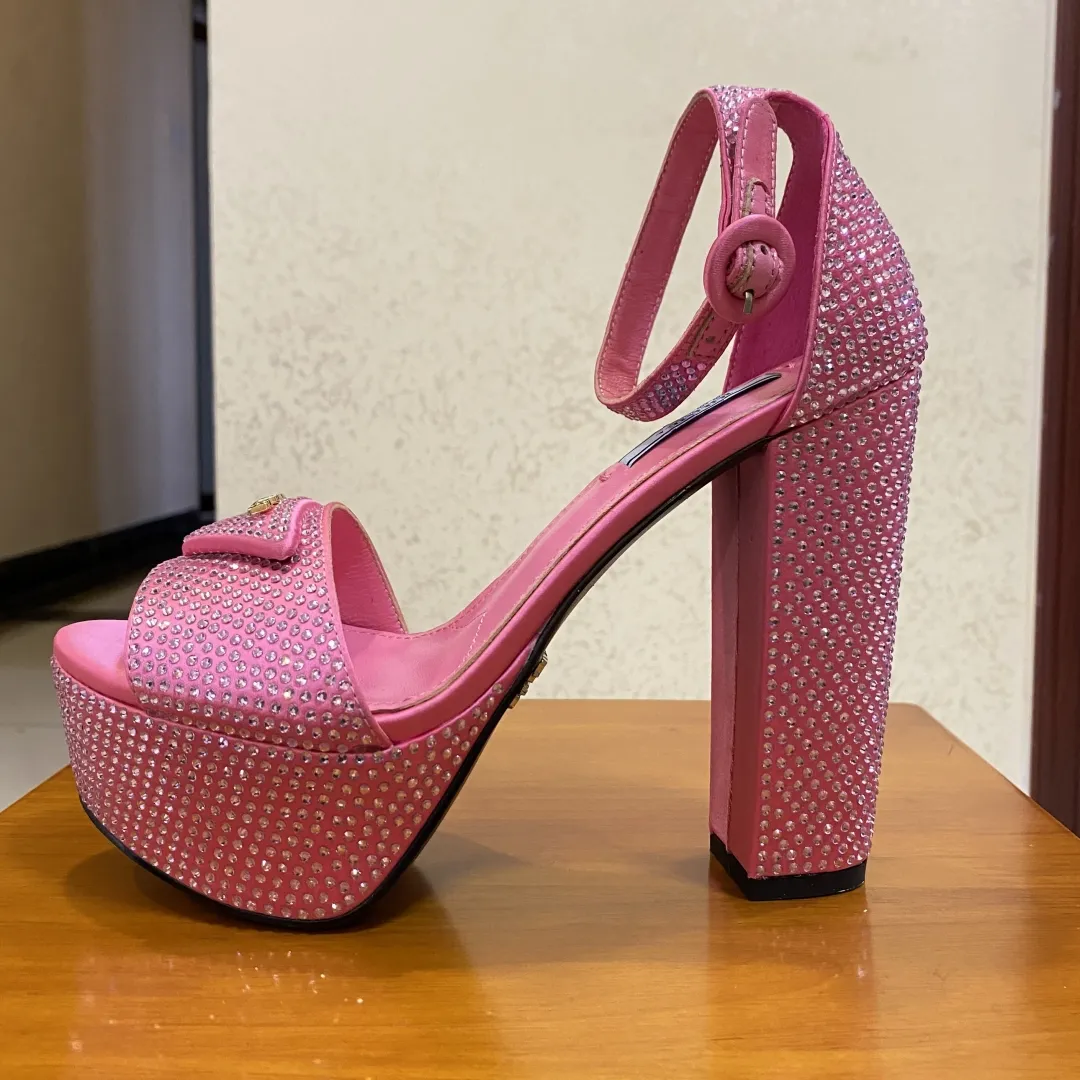 Sandales Talons Hauts Chaussures De Banquet En Strass De