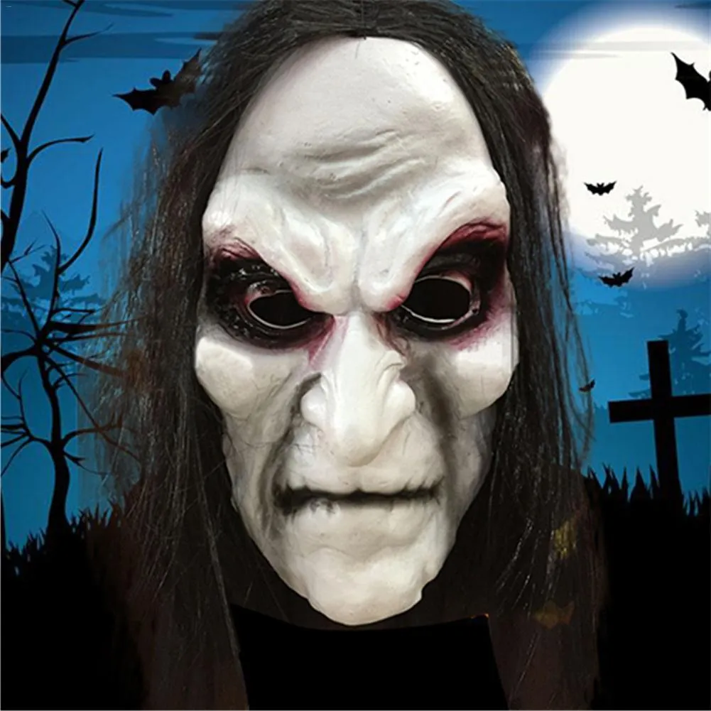 Party Masks Halloween Zombie Ghost Festival Horror Costume Masquerade Roll som spelar långt hår skrämmande 230206