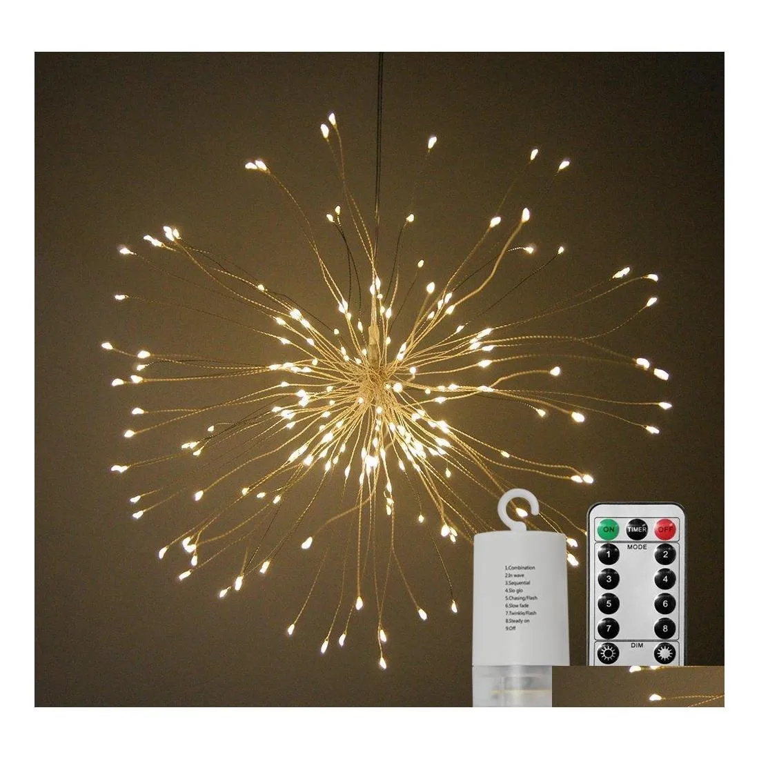 Strings LED DIY Składany bukiet kształt sznurka sznurka sznurka Firework Battery Operowana wróżka do girlandów na patio ślubne Dr Dh0jw