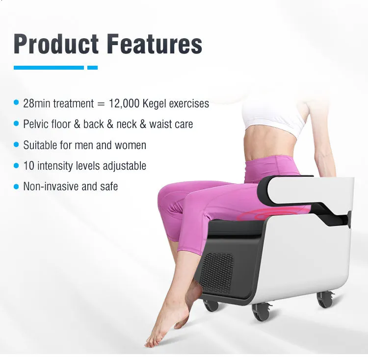 Em-Chair Fortalecendo Máquinas de Emagrecimento Pélvico Cadeira de Músculos Promove Máquina de Reparo Pós-parto