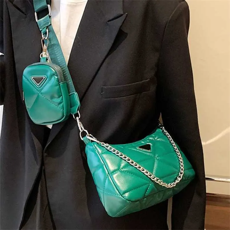 2023 Bolsos Liquidación Outlets Cadena de textura rómbica un hombro axila y viaje de verano simple mensajero bolso pequeño para mujer