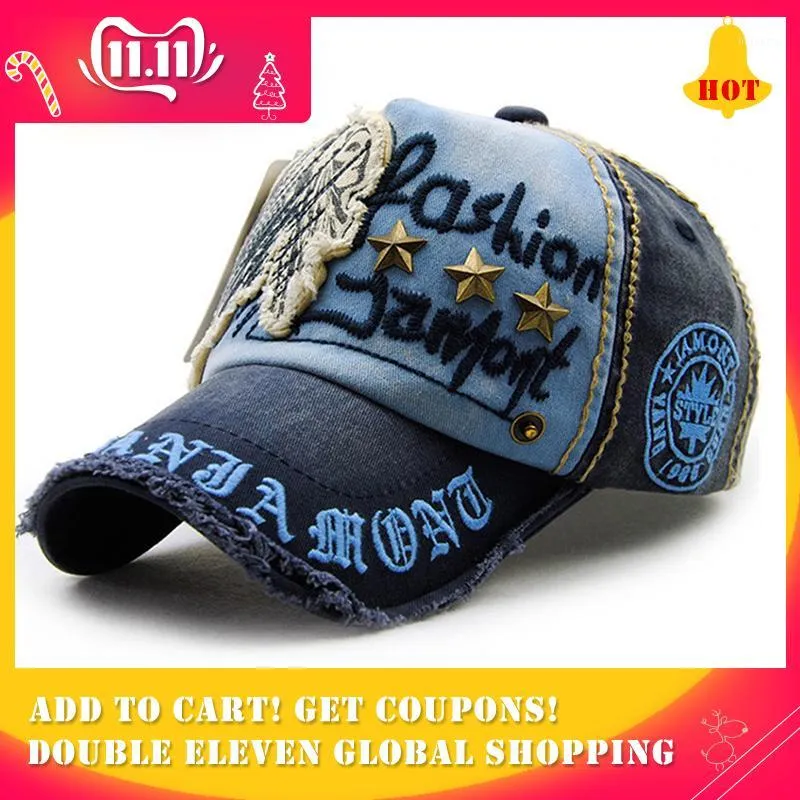 Kogelcaps groothandel zomer herfst Noordse mode sunshade honkbal cap mannen en dames hoed klinknagels casual letters retro outdoor explosie