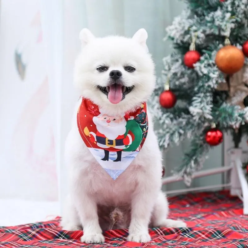 Hundkläder Pet Triangle Bandanas Christmas Colloar för små stora raser Dekorera valp halsduk krage halsduksband