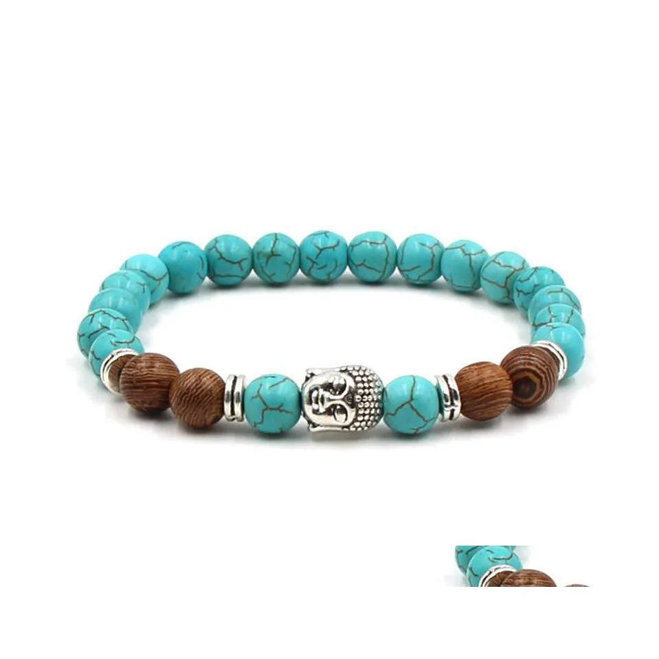 Bedelarmbanden Boeddha bead armband tijger oog agaat natuursteen vrouwen menturquoise carshop2006 drop levering sieraden dh6on