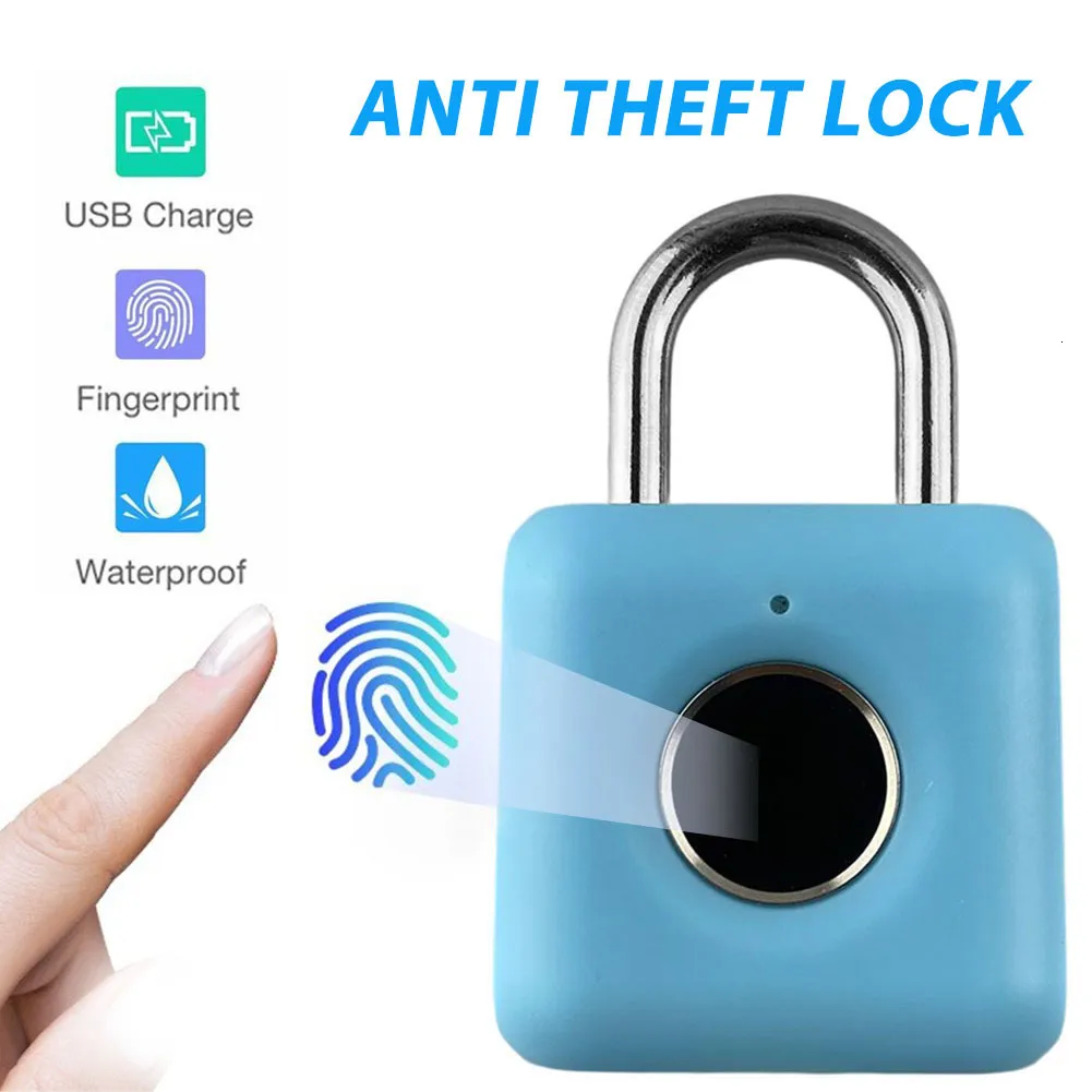 Smart Lock Anti-Poft FingerPrint Padlock Travel Bag Locker Smart One Touch för att öppna Unlock Intelligent Anti-THE Devices DF 230206