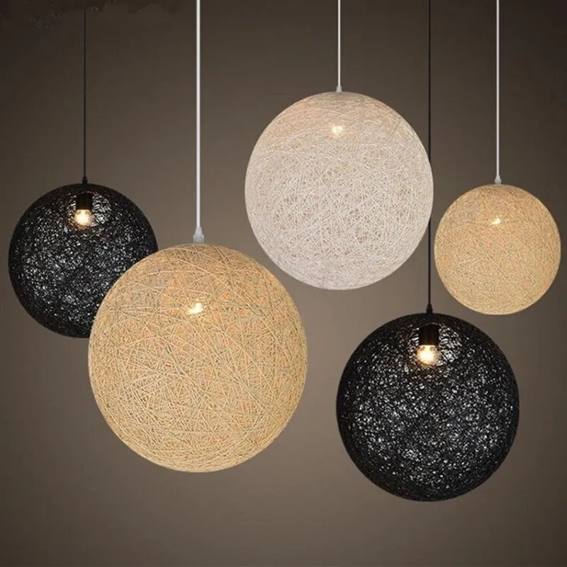 Lámparas colgantes Luces modernas nórdicas Dia 30 35 40 45 50CM Bola hecha a mano Lámpara colgante para cafetería Restaurante Iluminación FixturePendant Lam