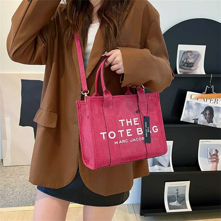 2023 Purses Clearance Outlet Online Sale Stylized Medium Letter Printing Scrub Korean Women's Shoulder Fashion Oblique Straddle Tote Bag