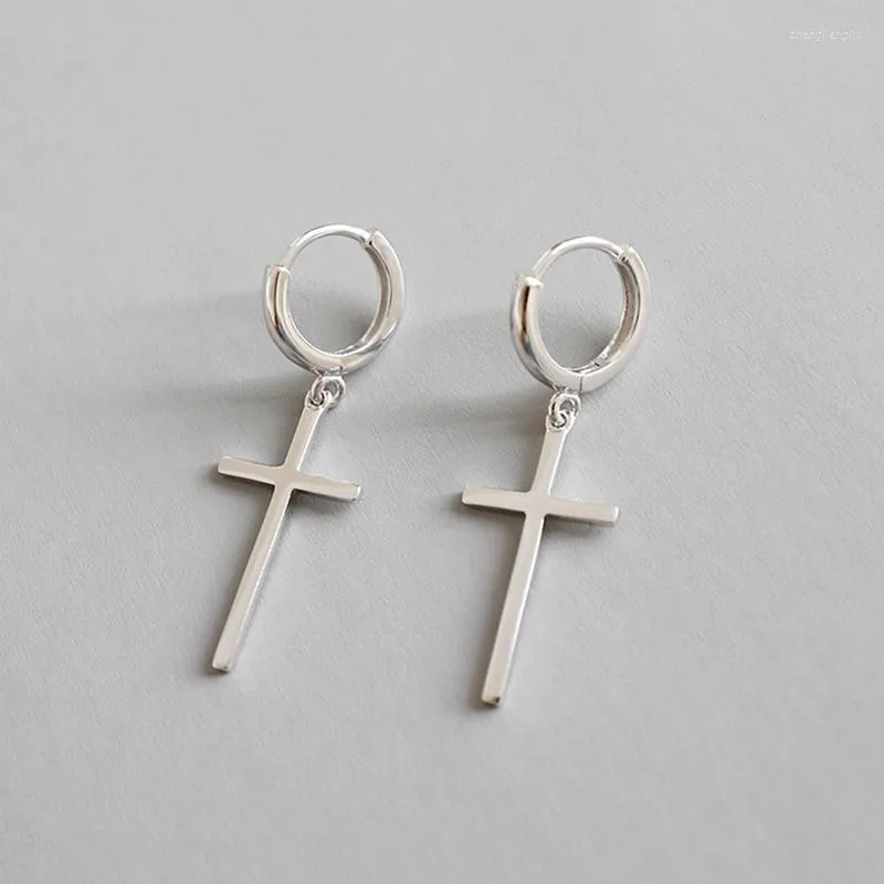 Boucles d'oreilles XIHA en argent Sterling 925, croix pour femmes et hommes, Huggie coréen, boucles d'oreilles Hip Hop Rock gothique Punk, bijoux de fête