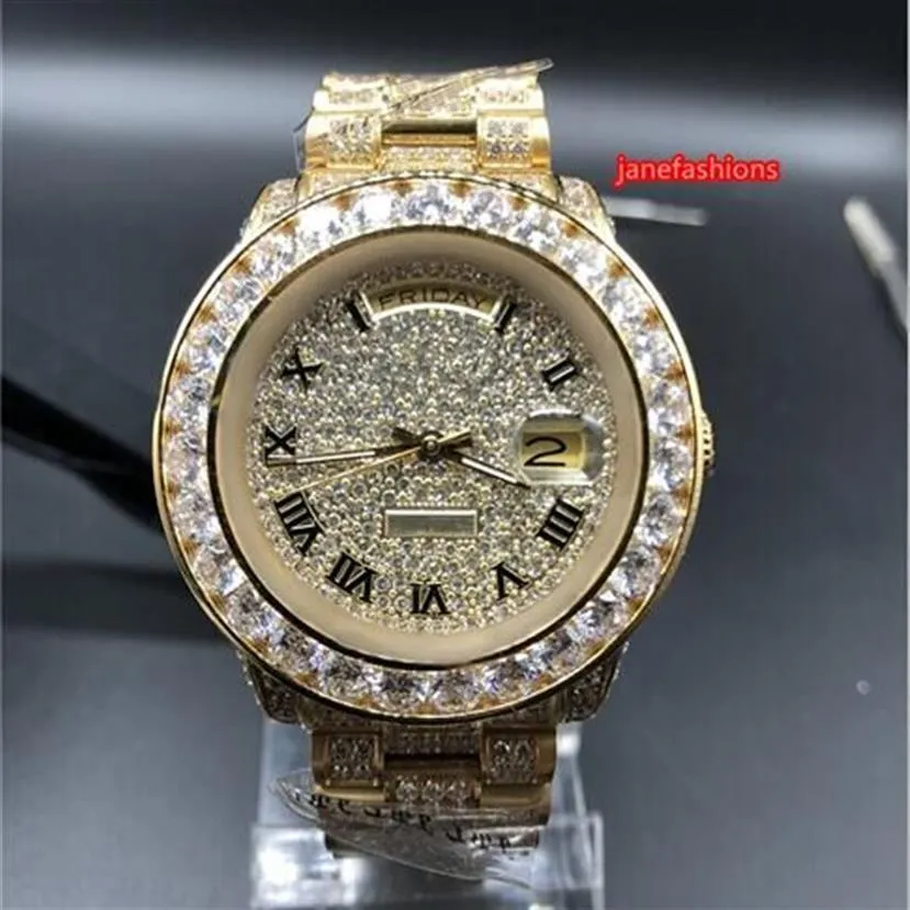 Golden Diamond Men's Watch Fashion Popular Boutique Watch Double Calendar Men's Automatic Mechanical Watch 269p