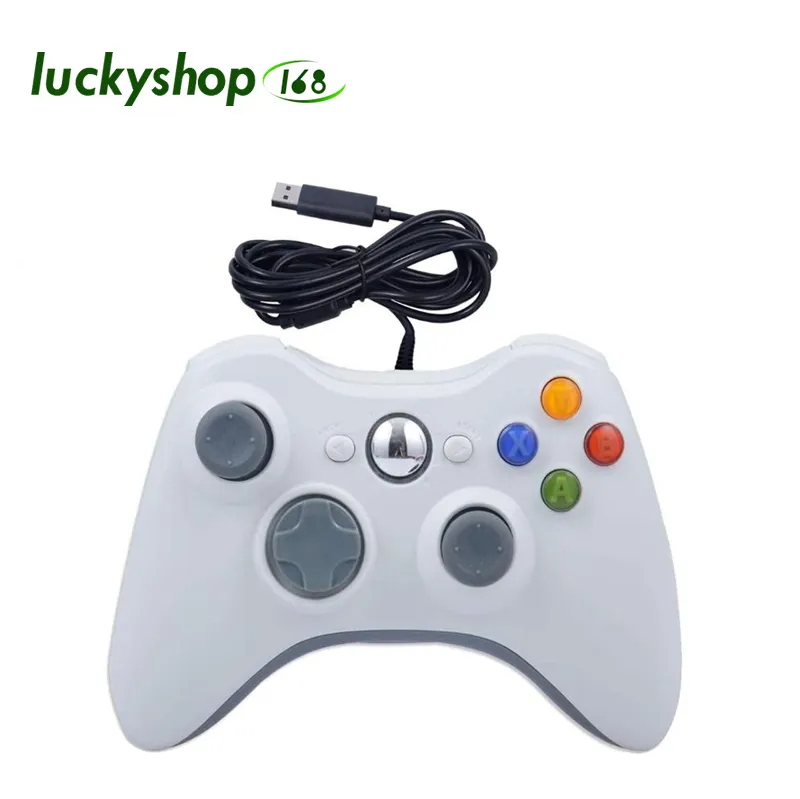 New Game Controllers USB Wired Xbox 360 Without Logo Joypad Gamepad Black Controller Without Retail box Fast ship