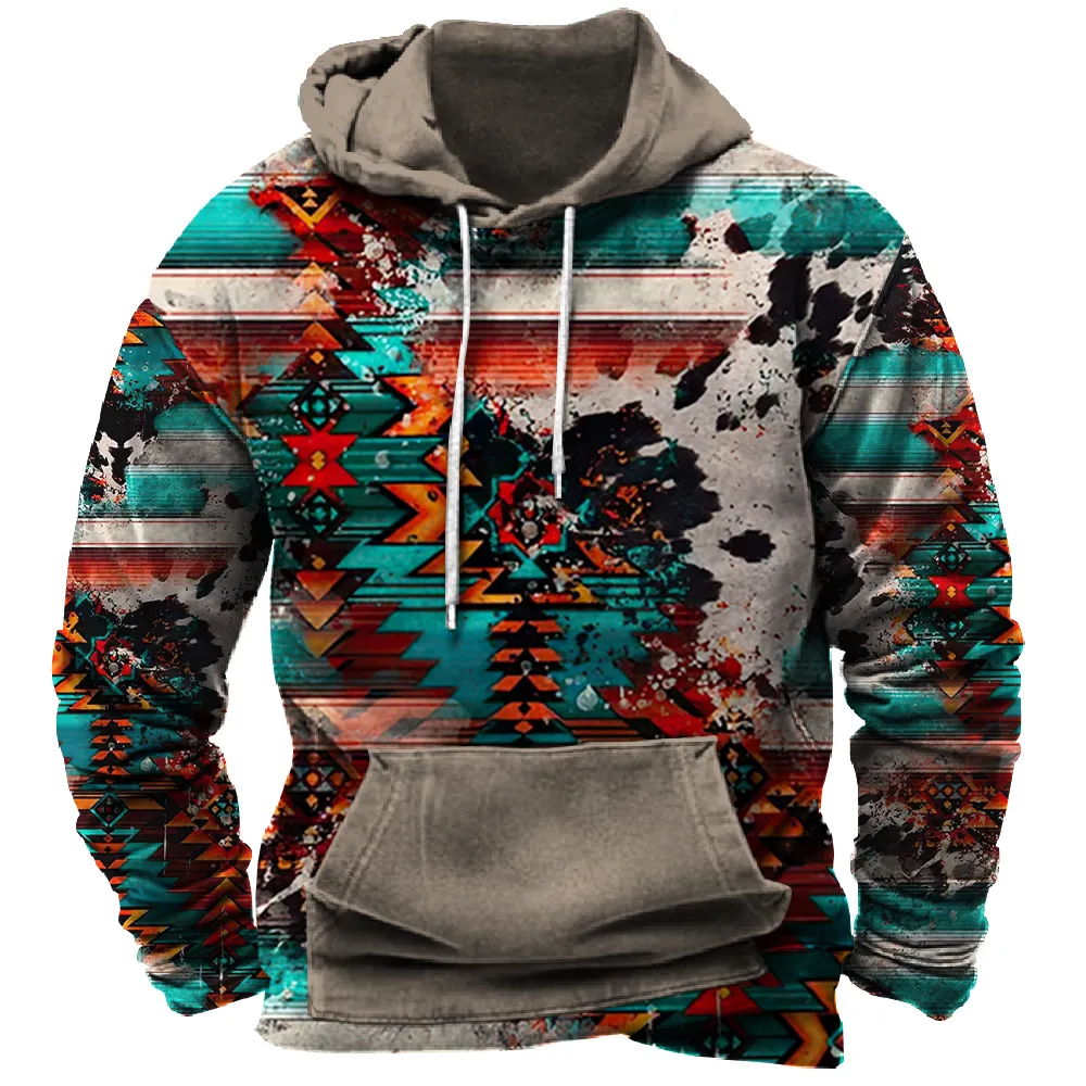 Erkek Hoodies Sweatshirts Vintage Hoodie Patchwork Baskılı Kapüşonlu Sweatshirt 2023 Kazak Kış Kış Büyük Boyu Sokak Giyim Harajuku Kazak 4xl 230206