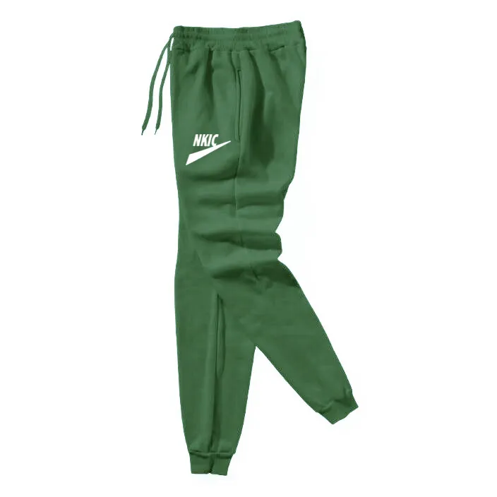 Kvinnors gröna byxor Autumn Mens Sports Running Pants Pockets Training Elastic midja Jogging Casual Brand Letter Print Trousers Sweatpants S-3XL
