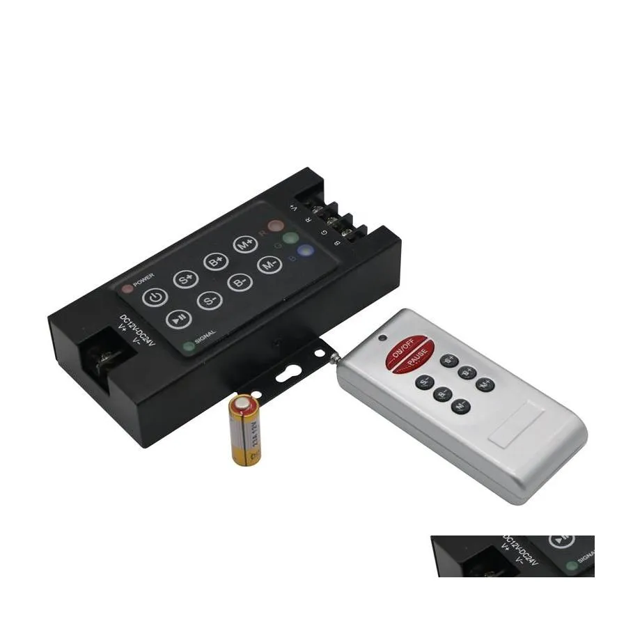 RGB -styrenheter Wireless RF LED -styrenhet 30A DC 12V Remote 8 -nyckel f￶r 5050 Rem Light Drop Delivery Lights Lighting Accessories Dhieh