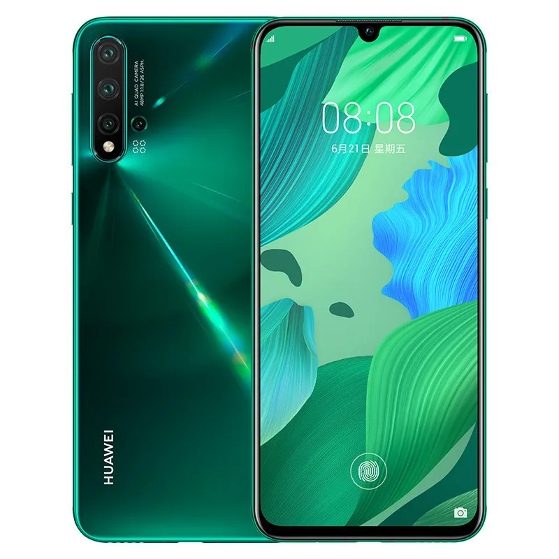 Оригинал Huawei Nova 5 Pro 4g LTE Сотовый телефон 8 ГБ ОЗУ 128 ГБ 256 ГБ ПЗУ KIRIN 980 Octa Core 48.0MP NFC Harmonyos 6.39 "OLED Fullcrint ID Отпечатка пальцев лицом к лицу с смарт -мобильным телефоном