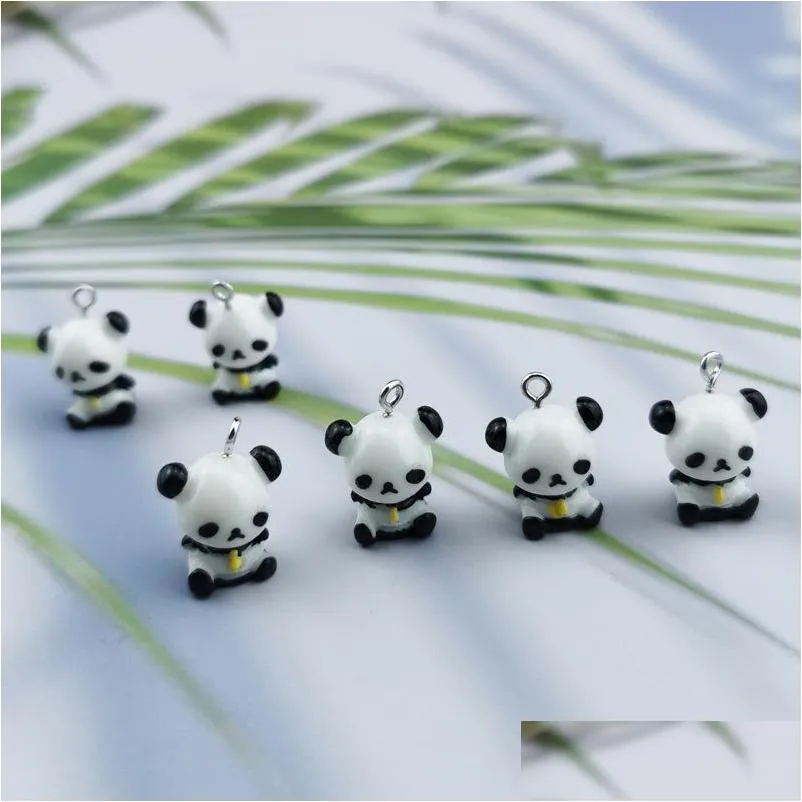 Pendenti e ciondoli 20 Pz/set 15X20Mm Resina Panda Ciondolo Risultati Dei Gioielli Fai Da Te Fatti A Mano Appeso Decorazione Fare Accessori Consegna di Goccia Compon Dhemh