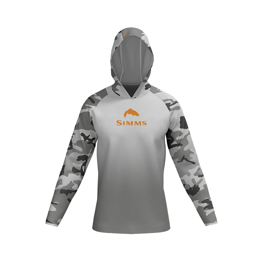 Mens Fluorescent Camouflage Outdoor Fishing Running Hoodie With UV  Protection And Long Sleeves UPF50 Simms Apparel Replica 230206 From Bai07,  $15.44