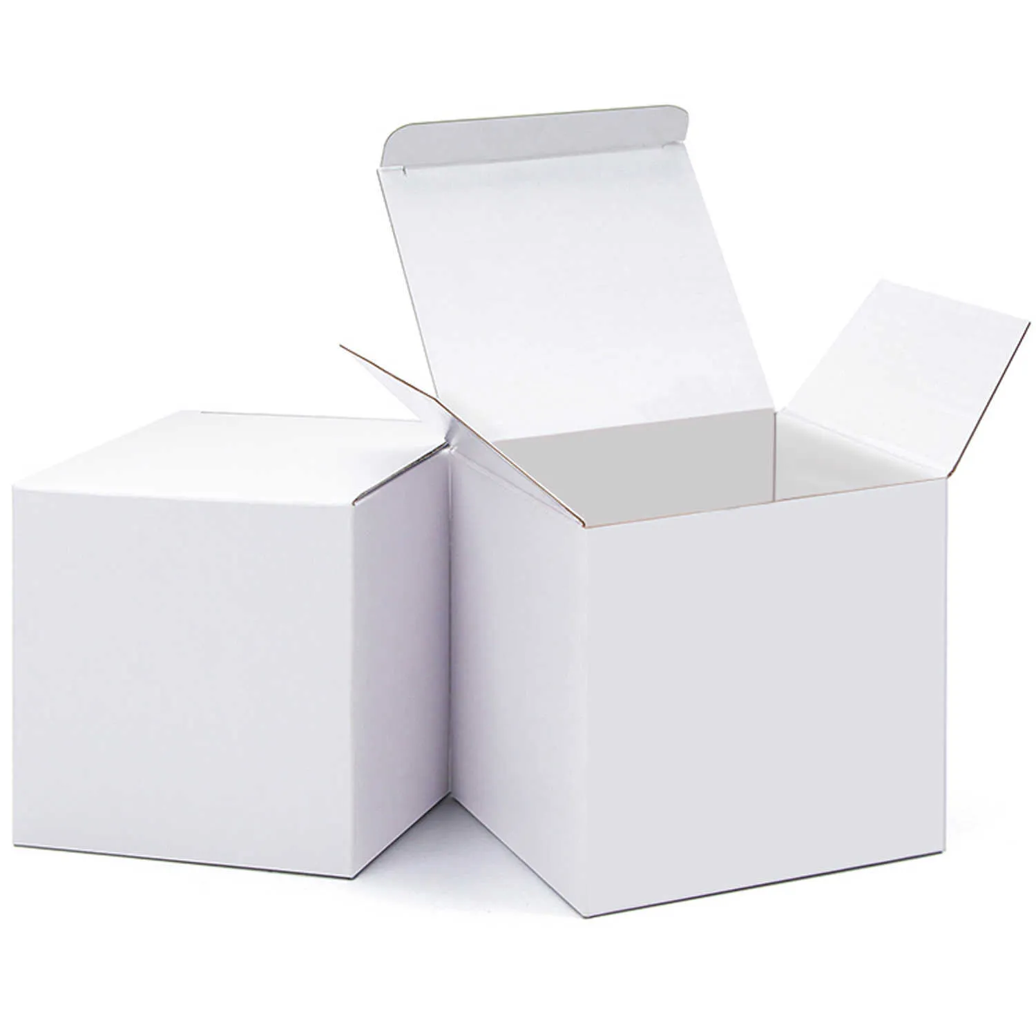 Emballage cadeau 20 pièces/petit cadeau de fête en papier blanc bricolage artisanat boîte de fête de mariage multi taille personnalisé 0207
