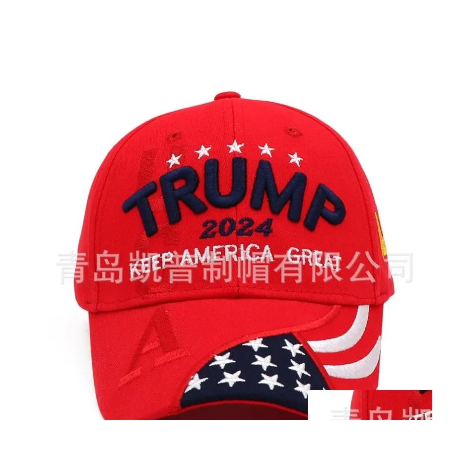 Boll Caps 2024 Trump Presidentval Cap Hat Baseball Justerbar hastighet Rebound Cotton Sports DHF5983 918 Drop Delivery Fashion Dhizw