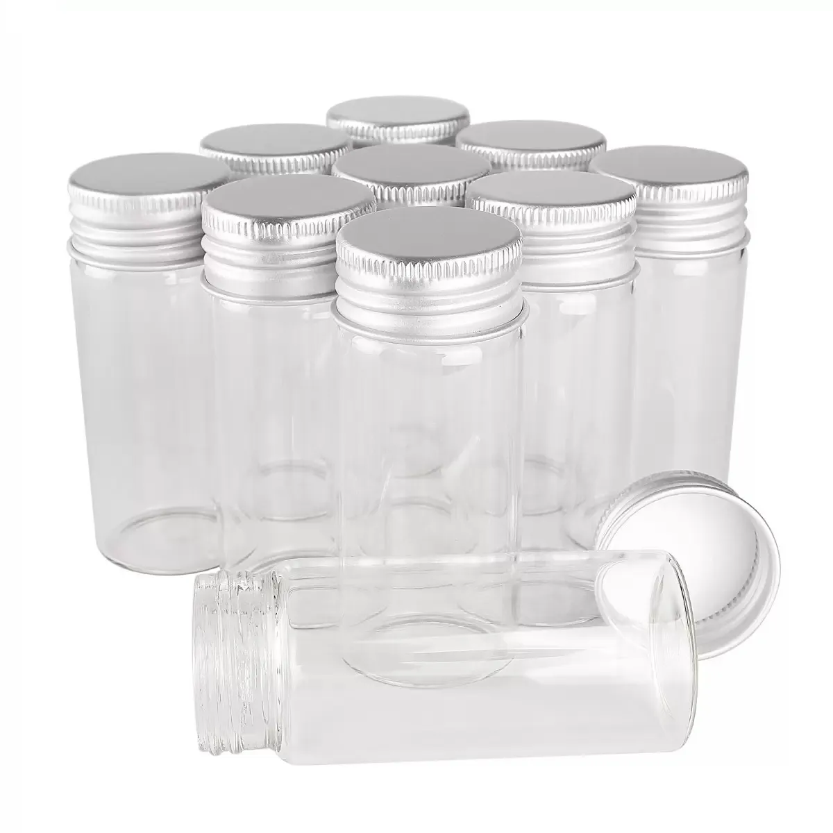 30ml 1OZ Glass Bottles with Aluminum Caps 30*70mm Jars Transparent Containers Perfume Bottlesgood qty