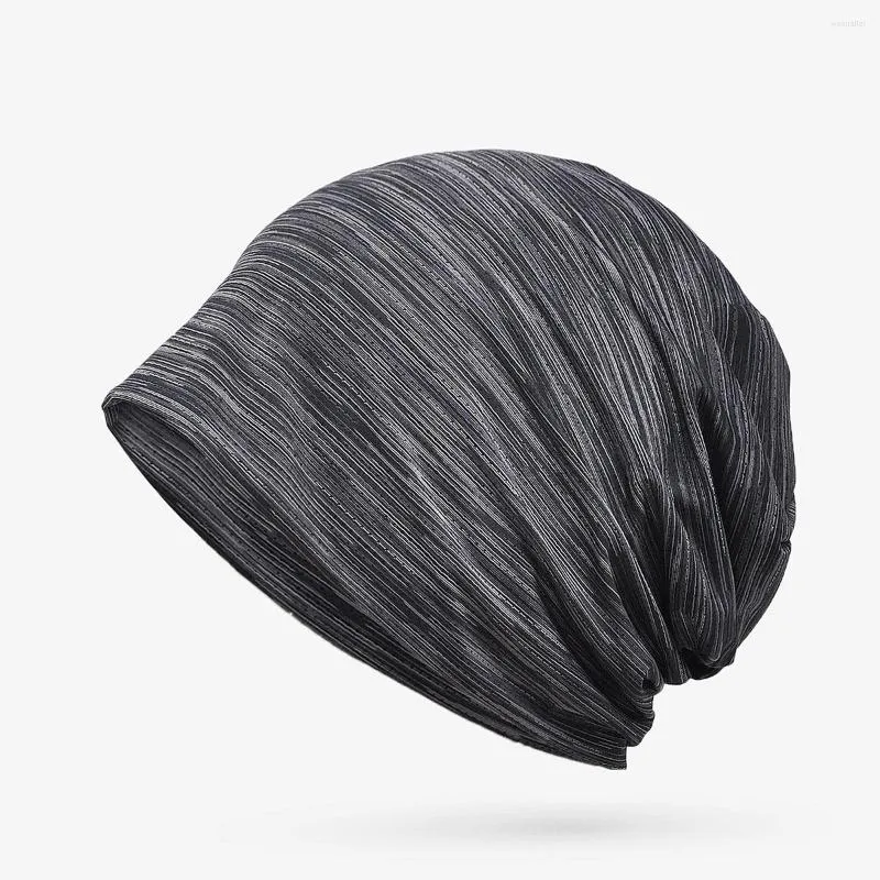 Bérets hommes tricot mince bonnets chapeau hommes décontracté Skullies femmes Sports de plein air séchage rapide Bonnet casquette couleur unie Bonnet Gorras