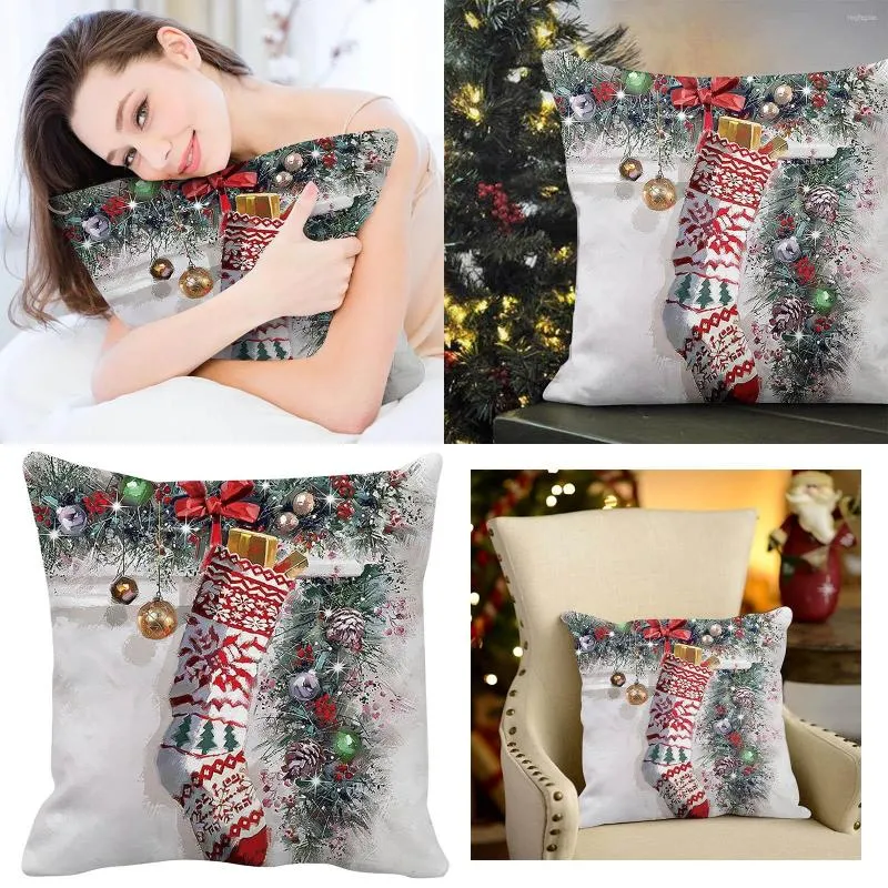 Pillow Christmas Decorations Covers 18 X Inches Set Of 4 Series Cover Custom Satin Pillowcase 2 #t1p