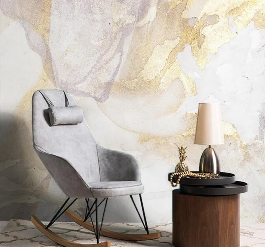 Wallpapers cjsir aangepast beige marmeren behang papegaai muurschildering voor woonkamer tv achtergrond slaapkamer decoratie 3d muur papier decor