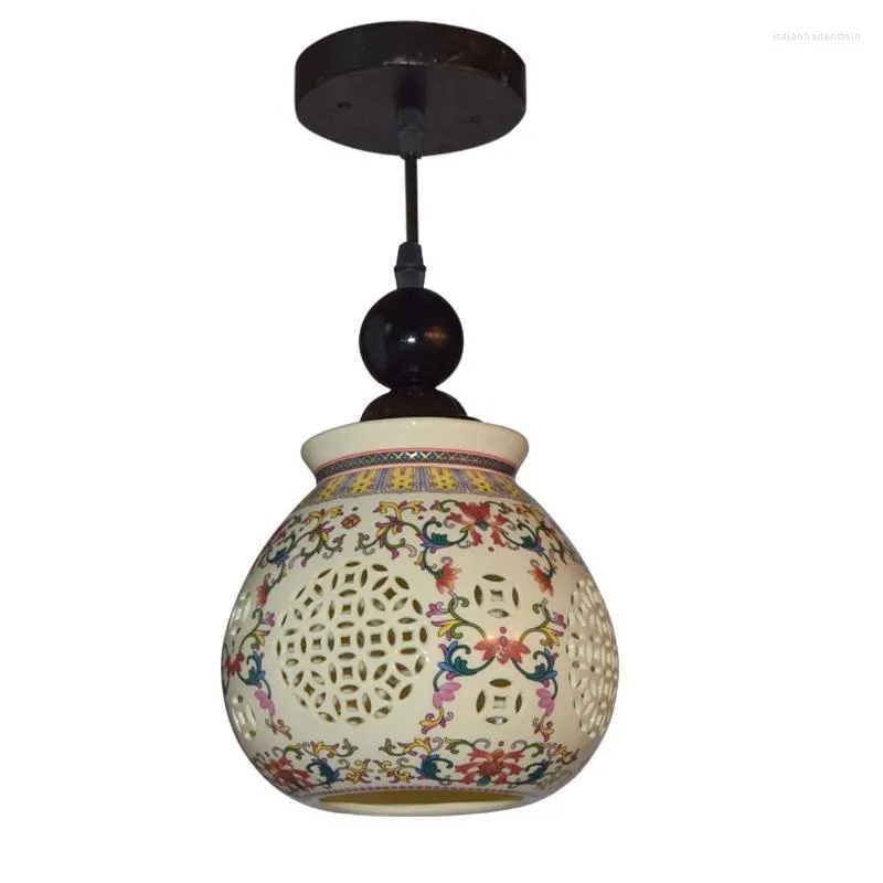 Lâmpadas pendentes Lâmpada chinesa para sala de jantar de cozinha suspensão de luminária pendurada lustres de quarto cerâmica