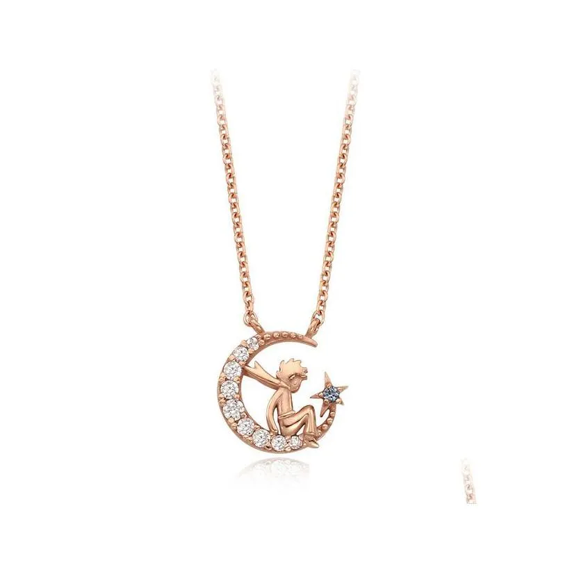 Pendant Necklaces Prince Necklace Female Simple Tide Cold Wind Clavicle Chain Accessories Drop Delivery Jewelry Pendants Dhgarden Dhoyp